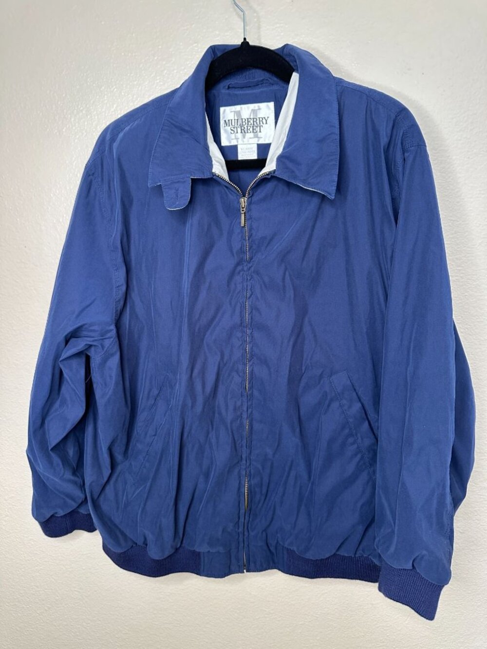 Mulberry Street Mens Blue Lightweight Jacket Size XL Full Zip Polyester Blend